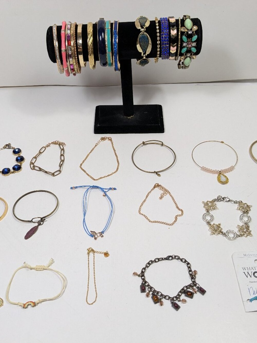 Gold Tone Bracelet Lot 34 Fashion Jewelry Ready to Wear Variety Styles Colors